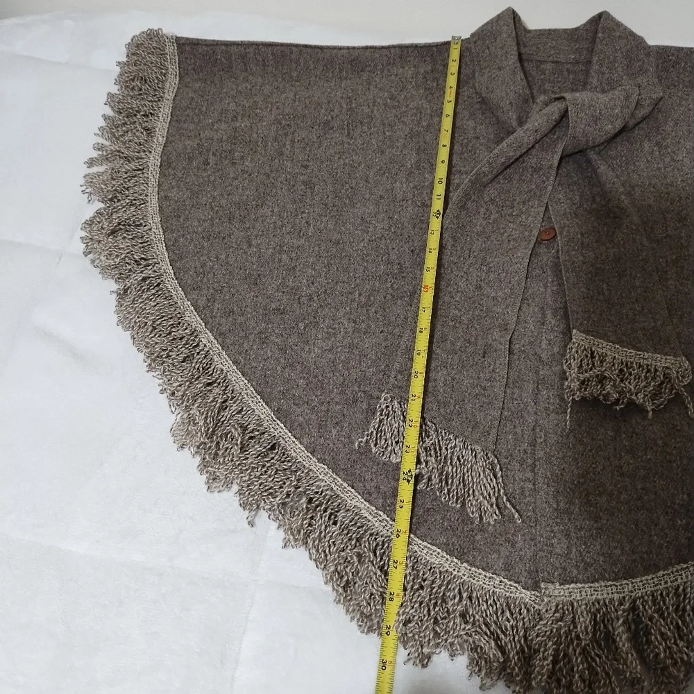 Wool Fringe Shawl  One Size - Picture 10 of 12